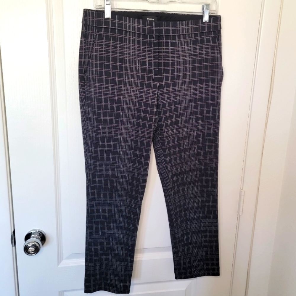 Theory Testra 2B Navy Structured Ankle Pants - Size 4